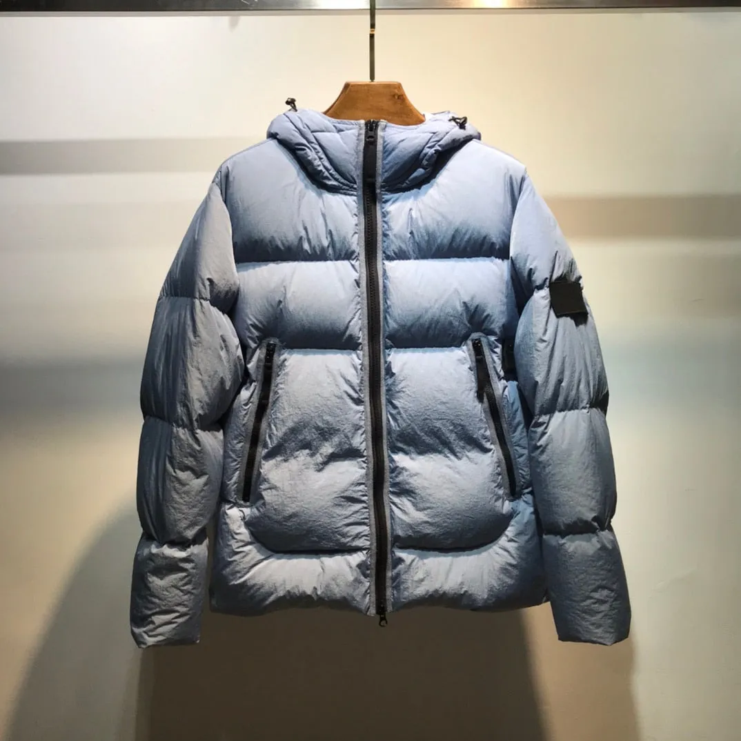 Men's Tooling Style Warm Comfortable Patch Goose Down Jacket
