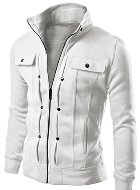 Men's Zip Up High Collar Jacket In 3 Colors!